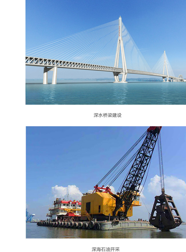 港口与桥梁工程基础取土施工、港口安全监测、深水基桩维护、港口船舶清洗等。